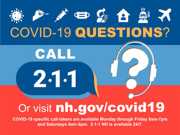 Covid-19 Questions Call 211 poster