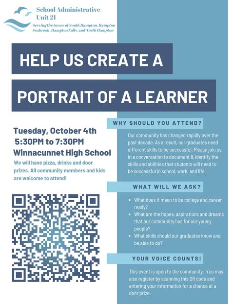 Help us create a "Portrait of a Learner"